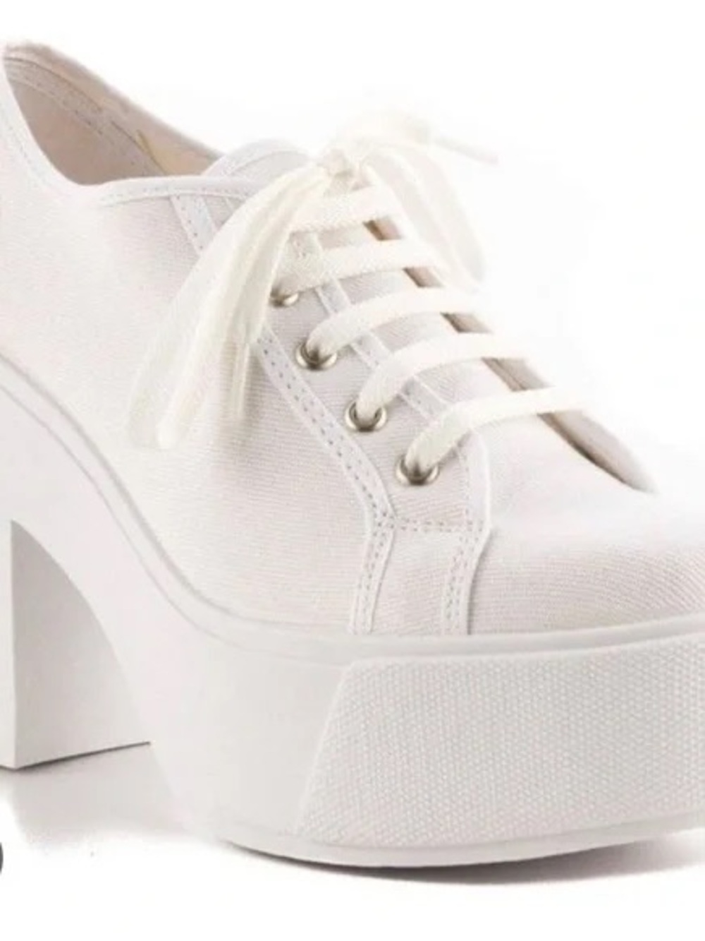 Shellys London White Platform Lace-Up sneaker Heel
